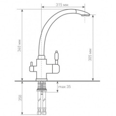 Смеситель для кухни Zigmund &amp; Shtain ZS 1500 нержавейка полированная