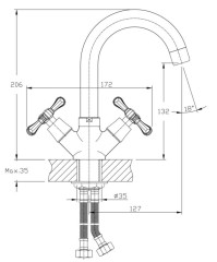 Смеситель для кухни Rush Bianki BI7650-23