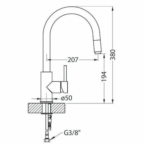 Смеситель для кухни Alveus DELOS - P G81 CONCRETE серый 1129019