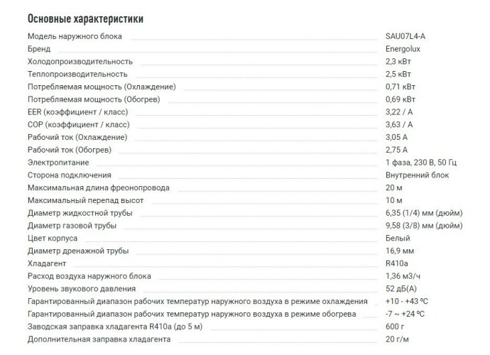 Сплит-система Energolux SAS07L4-A/SAU07L4-A