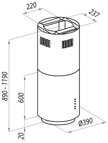 Островная вытяжка Maunfeld Nene 40 нержавеющая сталь
