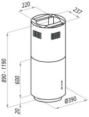Островная вытяжка Maunfeld Nene 40 нержавеющая сталь