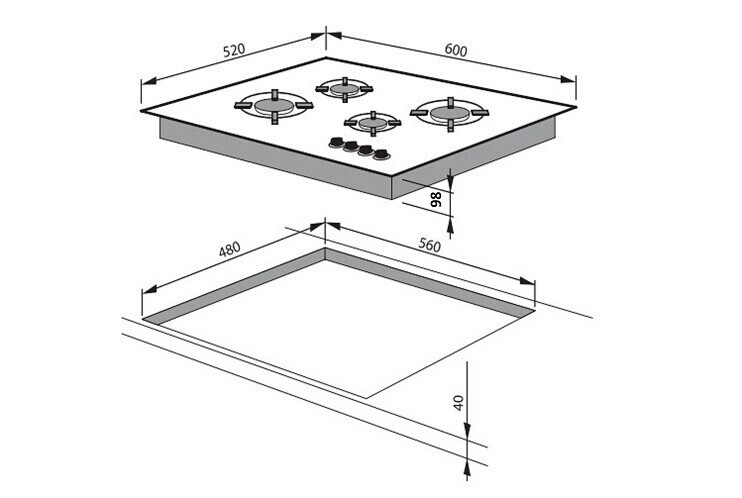 Газовая варочная панель Hansa BHKS 61038