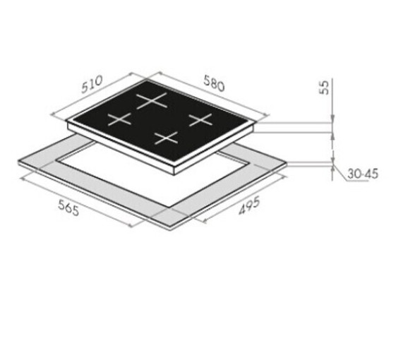 Комбинированная варочная панель Maunfeld CEHE.64.3EB/KG