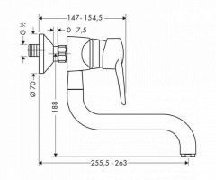 Смеситель для кухни Hansgrohe Metropol настенный хром 14840000