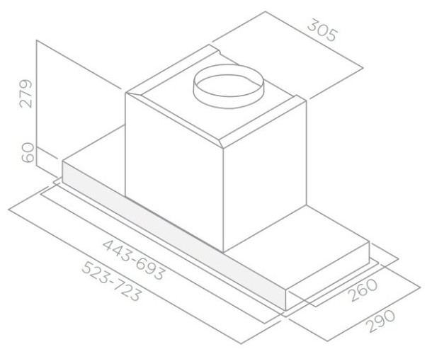 Встраиваемая вытяжка Elica Hidden HT IXGL/A/60