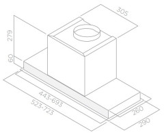 Встраиваемая вытяжка Elica Hidden HT IXGL/A/60