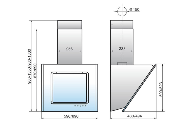 Кухонная вытяжка Elikor Оникс 90П-1000-Е4Д белый