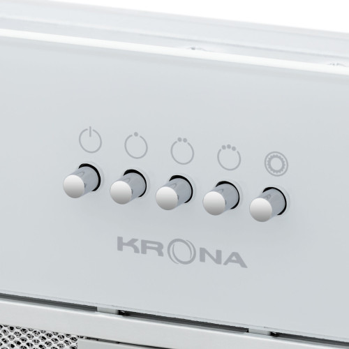 Встраиваемая вытяжка Krona Kate 600 Glass White PB