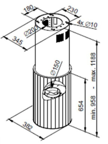 Островная вытяжка MAUNFELD Adelaide 39 Isla нержавеющая сталь
