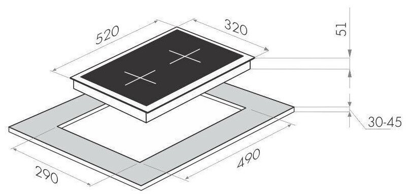 Газовая варочная панель MAUNFELD MGHG 32 21 B