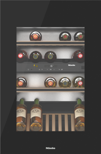 Встраиваемый винный шкаф Miele KWT 6422 iG-1 Obsidian Black Glass, черный обсидиан