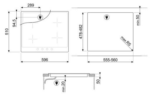 Индукционная варочная панель Smeg SI964PM