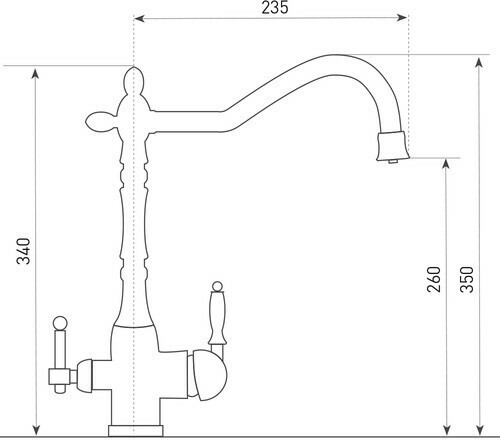 Смеситель для кухни Zigmund & Shtain ZS 1900 B каменная соль
