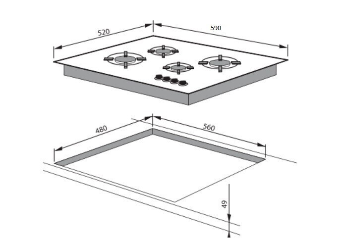 Газовая варочная панель Hansa BHKS 61018