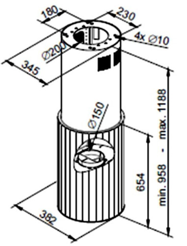 Островная вытяжка MAUNFELD Adelaide 39 Isla золотистый