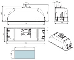 Встраиваемая вытяжка Falmec Built In Burano 70 WH CBIN70 E9P2 ZZZB460F