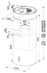Кухонная вытяжка Faber Cylindra Isola EVO Plus WH Gloss A37