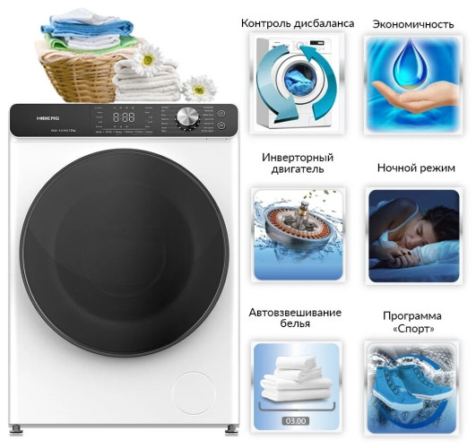 Стиральная машина Hiberg WQ9 - 512 WiS