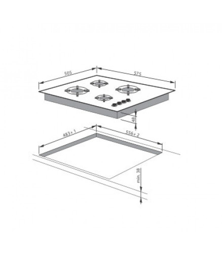 Газовая варочная панель Hansa BHKI 63110020