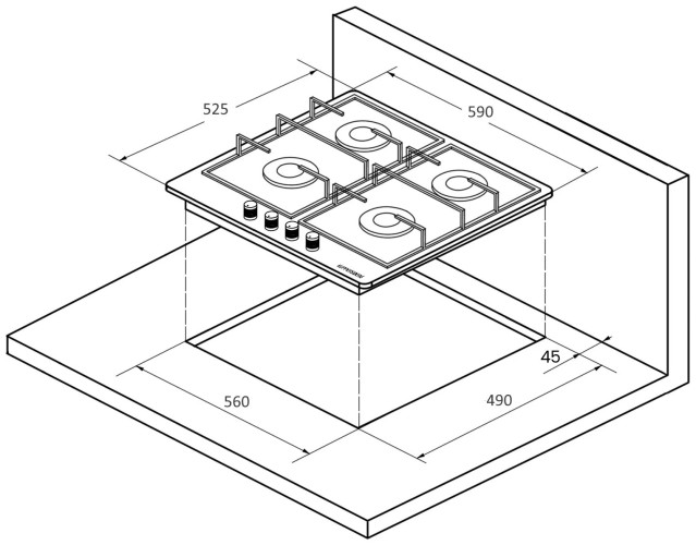 Газовая варочная панель Kuppersberg FGC 63 C BRONZE