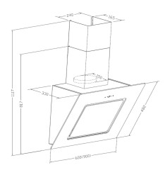Кухонная вытяжка Lex Aurora 900 black