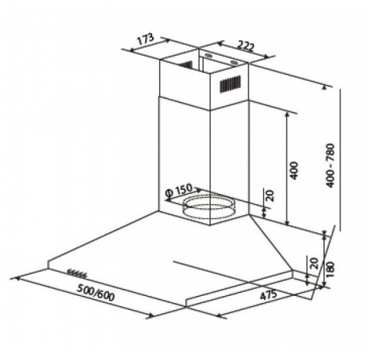 Кухонная вытяжка Cata V3 S600 BK