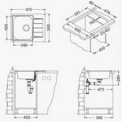 Кухонная мойка Alveus LINE 110 NAT 90 FI 1122317