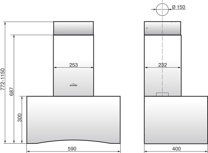 Кухонная вытяжка Elikor Дельта 60П-430-П3Д белый