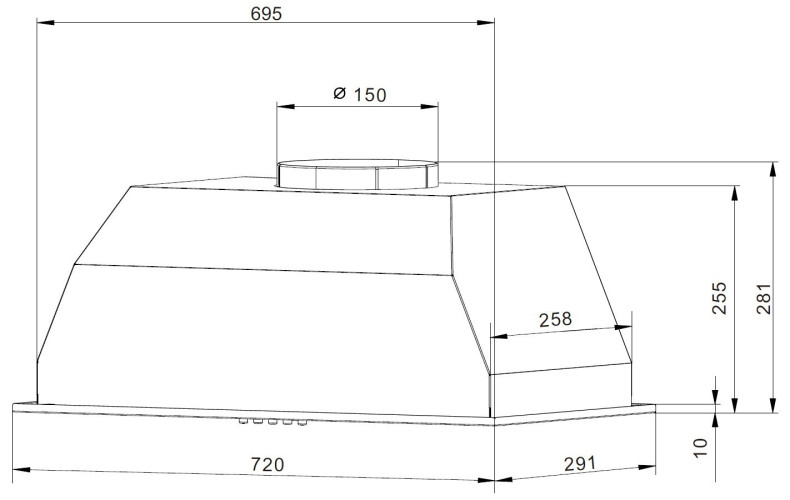 Встраиваемая вытяжка Weissgauff Box 1200-72 WH