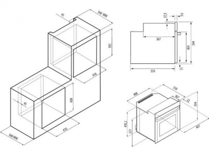 Электрический духовой шкаф Krona Lyra 45 BL/BL
