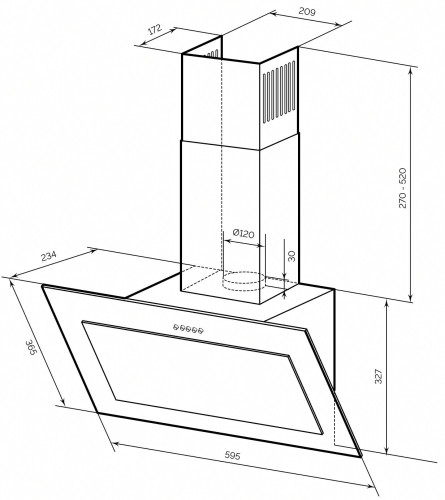 Кухонная вытяжка Lex Mio GS 600 Black