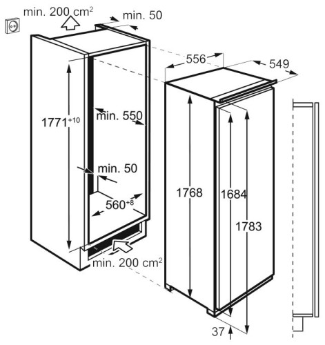Встраиваемый холодильник AEG SKR 81811 DC