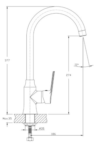 Смеситель для кухни Rush Balearic BA3935-22