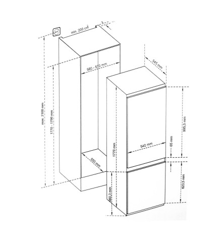 Встраиваемый холодильник Vestfrost VFBI17F00