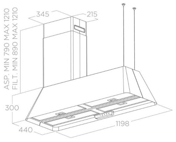 Кухонная вытяжка Elica IKONA MAXXI PURE BL MAT F 120