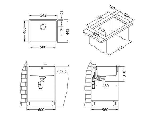 Кухонная мойка Alveus Kombino 50 Monarch Gold SAT-90 1120361
