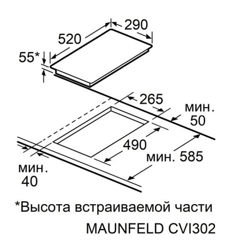 Индукционная варочная панель Maunfeld CVI302EXBK