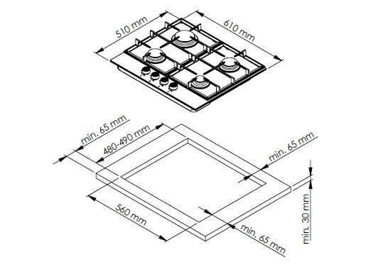 Газовая варочная панель Reex PG 6400LESC Whgl