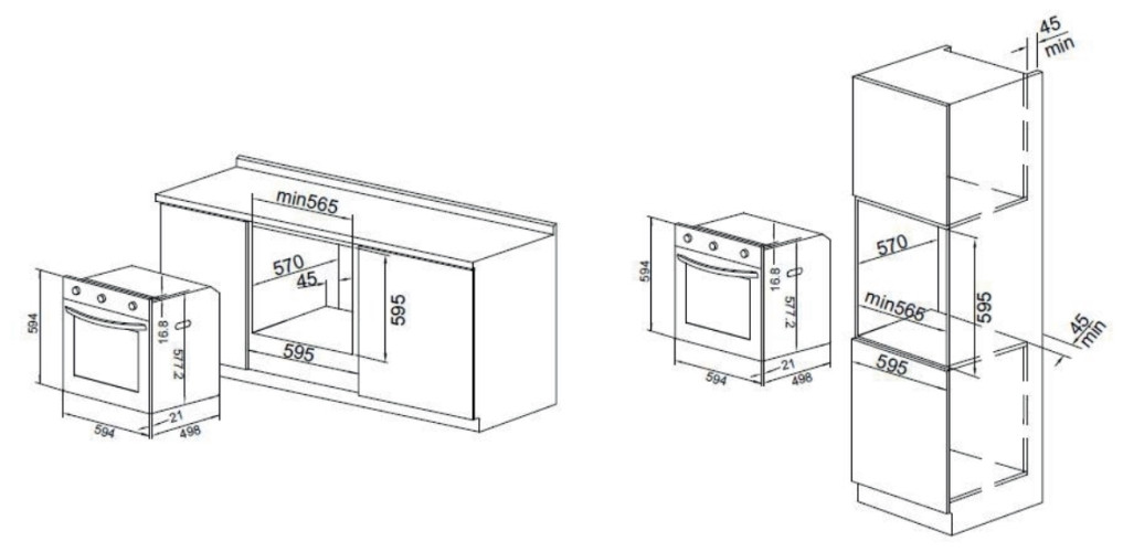 Электрический духовой шкаф Monsher MOE 6006 Noir