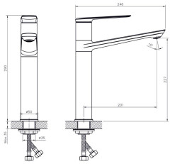 Смеситель для кухни Rush Bering BE5535-22