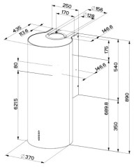 Кухонная вытяжка Faber Cylindra Plus WH Gloss A37