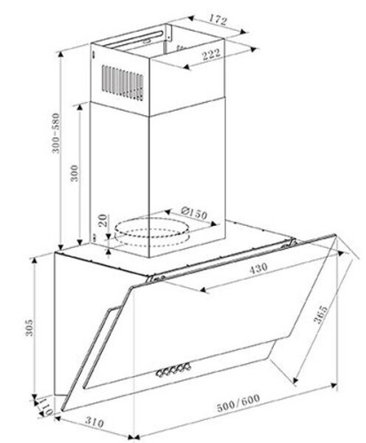 Кухонная вытяжка Oasis NC-50B
