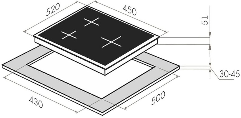 Газовая варочная панель MAUNFELD EGHG.43.73CB2/G