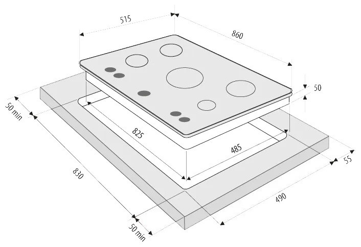 Газовая варочная панель Krona NOVANTA 90 AN