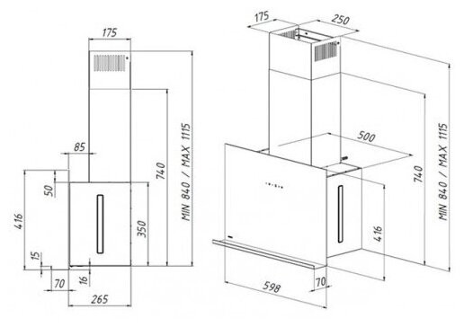 Кухонная вытяжка Akpo Crystal 60