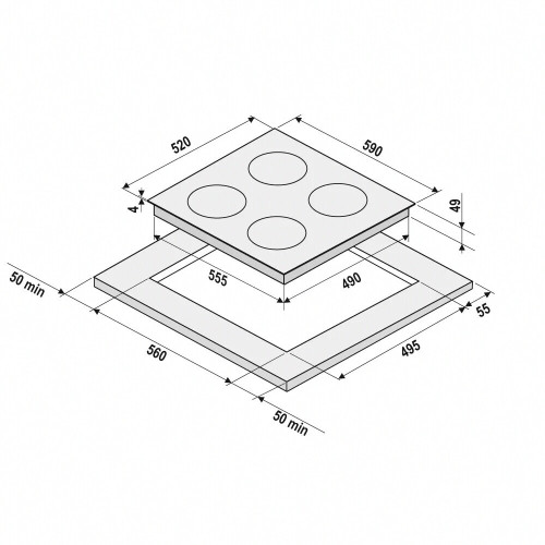 Электрическая варочная панель Krona Zauber 60 BL 1DZTK