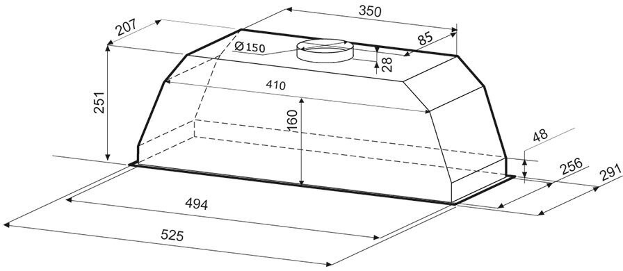 Встраиваемая вытяжка Krona Adel 600 White PB
