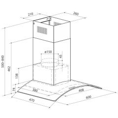 Кухонная вытяжка Lex Paris N 600 inox