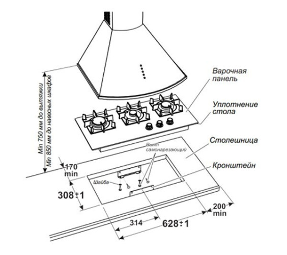 Газовая варочная панель Gefest ПВГ 2150-01 К192